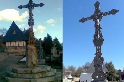 Une croix religieuse d'un village du Var nettoyée grâce à notre procédé